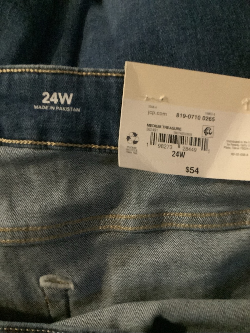St.John’s Bay Size 24W Women’s Girlfriend Medium Treasure Jeans. New With Tags. - Picture 7 of 10